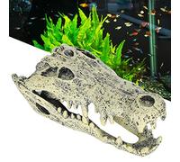 Cikonielf Aquarium Dinosaure crâne Ornement Reptile cachette crâne Aquarium décor résine émulational crâne Ornement