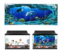 Cikonielf Aquarium Fond Affiche PVC adhésif sous-Marin mer Monde peintures Autocollant Toile de Fond décoration 61x30cm