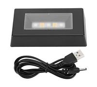 Cikonielf Base de Présentation LED en Cristal, Socle Lumineux USB avec Éclairage Multicolore pour Statues, Sculptures et Bijoux