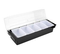 Cikonielf Boîte d'assaisonnement avec couvercle contenant de stockage d'assaisonnement Bar porte-condiments distributeur de fruits(Cinq grilles)