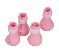 Cikonielf Chaussons de Protection pour Chat en Silicone, 4 Pièces, Ajustables, pour Toilettage et Bain, Rose
