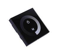 Cikonielf Interrupteur de gradateur de Panneau Tactile de Couleur Unique pour contrôleur de commutateur Mural de Bande Lumineuse LED DC 12V-24V(Noir)