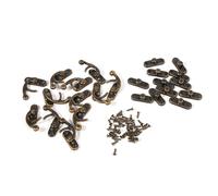 Cikonielf Loquet de Boîte à Bijoux, 12 Pièces Bijoux Décoratifs Antiques Vin Boîte en Bois Moraillon Crochet de Loquet avec Vis(Bronze foncé1)