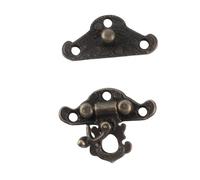 Cikonielf Loquet Moraillon pour Boîte à Bijoux en Bois Armoire Vintage Serrure Moraillon Pad Antique Rétro Décoratif Poitrine Plaque de Verrouillage(Minni28*23mm)