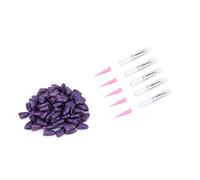 Cikonielf Lot de 100 cache-ongles colorés pour chien - Avec applicateurs - Accessoires pour animaux de compagnie - Taille L - Violet cristal