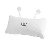 Cikonielf Oreiller de Bain Ergonomique avec Ventouses Antidérapantes pour Relaxation et Confort, Blanc, PVC