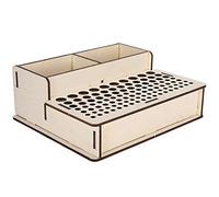Cikonielf Porte-Outils d'artisanat en Cuir en Bois Multi-Trous Outils de Maroquinerie Support de Support Outils en Cuir boîte de Rangement étagère Organisateur