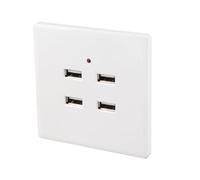 Cikonielf Prise de Courant DC 5V Chargeur 4 Ports USB Prise de Courant électrique Murale Prise de Chargeur Prise de Courant à Domicile (110~250V)