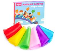 Cikyner Foulard Jonglage, 6 Pièces Foulards de Danse Colorés 60x60cm Foulards de Danse Chiffons de Jonglage Foulard de Jonglage pour Danse Intérieure et Jardin, Jonglerie, Jeu Sensoriel pour Enfants
