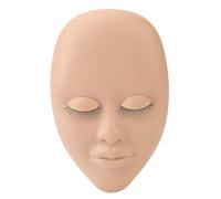 Cil mannequin têtes réutilisables en caoutchouc souple 3D Effets de la pratique des cils doubles pratiques (Brun)
