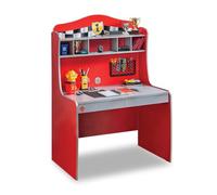 Cilek Racecup Bureau pour chambre avec bibliothèque intégrée et 2 tiroirs, organiseur avec poches en maille, passepoil et porte-stylo, coins arrondis, kit de fixation murale, 103,5 × 68 × 151,5 cm