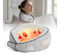 CILI Oreiller de massage sans fil avec chaleur, masseur de cou Shiatsu pour soulager la douleur, oreiller de voyage pour tissus profonds, 3 intensités réglables, cadeaux pour