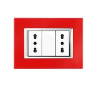 CILIA 3/4/6 modules de plaque compatible avec Bticino MATIX, plaques en plastique de haute qualité texture brossée support 503 Diverses 12 couleurs (rouge, 3 modules-10 pièces)