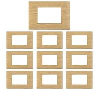 CILIA 3 Modules Plaque Compatible avec VIMAR PLANA, Plaques En Plastique de Haute Qualité Support 503 Diverses 11 Couleurs (Bambou, 3 Modules-10 Pièces)