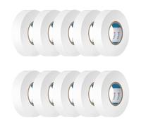 CILIA Lot de 10 Rubans Isolants Électriques PVC 19mm x 25m - Scotch d'Électricien Ignifugé - Adhésif Professionnel Norme IEC - 600V - Pour Câbles et Fils - Blanc