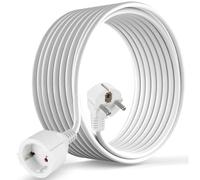 Cilia Rallonge électrique 250 V/16 A 3680 W avec Prise Schuko 90° Type E - avec Protection De Mise à La Terre, SéCurité Contre Les DéCharges éLectriques pour La Maison/Le Bureau (SH-16-Blanc, 10 m)
