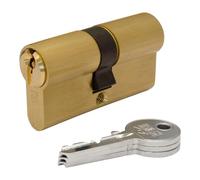 CILINDEUR F5S4040L laiton 80 mm (40 + 40 mm) LEVA 15 mm avec 3 clés de serre. IFAM