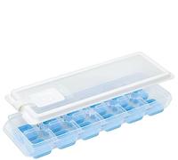 cilio Bac à glaçons Cube Plus avec couvercle et fond flexible, en plastique de qualité supérieure, passe au lave-vaisselle, au congélateur, pour 12 glaçons de 3 cm de long