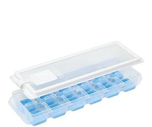 cilio Bac à glaçons Cube Plus avec couvercle et fond flexible, en plastique de qualité supérieure, passe au lave-vaisselle, au congélateur, pour 12 glaçons de 3 cm de long