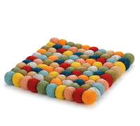 Cilio Dessous de plat LANA Carré coloré en laine Multicolore