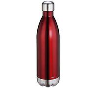cilio Élégante bouteille d'eau en acier inoxydable rouge, 1 l, étanche, bouteille thermos également pour les boissons gazeuses, garde au chaud jusqu'à 18 heures et au froid pendant 24 heures