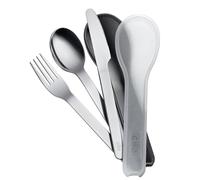 cilio GITA Set de couverts 3 pièces en acier inoxydable Couverts de voyage pour les déplacements Passe au lave-vaisselle Couteau, Fourchette, Cuillère Couverts réutilisables à emporter avec soi Boîte