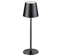 Cilio SOLE Lampe de table LED noire à intensité variable avec capteur tactile et fonction mémoire, idéale pour l'intérieur et l'extérieur, avec câble USB-C, hauteur 35 cm, Ø 11 cm
