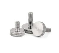 Cilky Vis à métal 1/5pc M3 M4 M5 M6 M8 M10 304 Acier Inoxydable moleté tête Plate serrer à la Main Rideau Mur Verre vis à Pouce Boulon (Size : 2pcs M5x8mm)