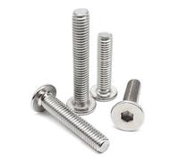 Cilky Vis à métal 10 pièces M3 M4 M5 M6 304 acier inoxydable allongé longue douille hexagonale hexagonale Ultra mince plaquette plate vis à tête (Color : 10mm, Size : M4 10pcs)