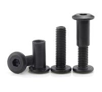 Cilky Vis à métal 5 pièces vis Poteau M8 Noir Boucle de Ceinture Boulon de Liaison en Acier au Carbone Meubles Caisse Claire(M8*50)
