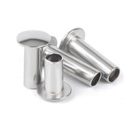 Cilky Vis à métal 50/100 pièces M2 M2.5 M3 M4 M5 304 Rivets à tête bombée Ronde Ovale en Acier Inoxydable à Tige Creuse Semi-Tubulaire(304 M4 100pcs,8mm)