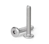 Cilky Vis à métal Boulon à Capuchon Plat M4 à tête Extra Basse, Boulon à Douille hexagonale en Acier Inoxydable 304, raccords de Meubles, Longueur 5-25mm, 20 pièces(M4*8)