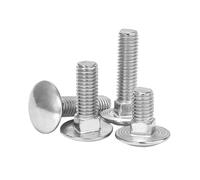 Cilky Vis à métal Boulon de Chariot M5 M6 M8 en Acier Inoxydable 304, vis à tête Ronde et à col carré de 12 à 50mm de Longueur, 10 pièces/lot(30mm x10pcs,M6)