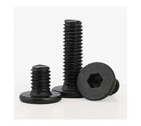 Cilky Vis à métal Douille hexagonale hexagonale en Acier au Carbone Noir M4 M5, Boulon à vis à tête Plate Ultra Fine et très Basse, 10 pièces/lot(10mm x10pcs,M5)
