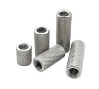 Cilky Vis à métal Écrou de réglage à tête Plate cylindrique allongée en Acier Inoxydable 304, 1 à 10 pièces, M4, M5, M6, moleté, à Main(10mm,M5xOD 10mm(2Pcs))