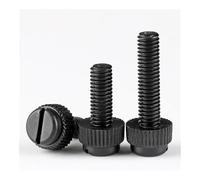 Cilky Vis à métal Lot de 10 à 50 vis moletées à tête Fendue en Plastique Blanc et Noir, M3-M8, en Acrylique Transparent, Nylon PA66, sans Outil(Black,M4x20(20pcs))