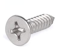Cilky Vis à métal Lot de 10 vis à Bois à tête Plate cruciforme M8 en Acier Inoxydable 304, vis autotaraudeuses à tête Plate, Longueur 16-55 mm(M8*16)
