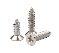Cilky Vis à métal Lot de 20 vis à Bois à tête fraisée cruciforme en Acier Inoxydable 304 M6, autoperceuses, à tête Plate, Longues, autotaraudeuses(M6x25(20pcs))