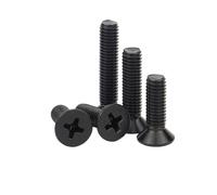 Cilky Vis à métal Lot de 5/10/20/50/100 vis à tête fraisée cruciforme en Acier au Carbone Noir M1.6 M2 M2.5 M3, Longueur de Filetage 3-80 mm(M1.6x3mm 50pcs)