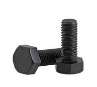Cilky Vis à métal Lot de 5/10/20/50 vis à tête hexagonale en Nylon Noir/Blanc, Boulon isolé en Plastique M3 M4 M5 M6 M8 M10 M12(Black,M12x35 5pcs)