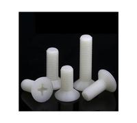 Cilky Vis à métal Vis à tête Plate en Nylon M4 M5 M6, Boulon croisé à tête fraisée, vis à Machine en Plastique Blanc, vis en Plastique isolée 50 pièces(12mm,M6 (50Pcs))