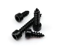 Cilky Vis à métal Vis autotaraudeuses en Bois pour Haut-Parleur, 20/50/100 pièces, M2.6 M3 M3.5 M4, en Acier au Carbone Noir, Capuchon à Six pans Creux, tête de Haut-Parleur(14mm,20pcs M4)