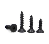Cilky Vis à métal Vis autotaraudeuses M4 M5 M6 à tête Plate en Acier au Carbone, hexagone intérieur Noir, boulons à Bois fraisés, 10 pièces(30mm,M5 10pcs)