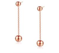 Cilla Jewels Boucles d'oreilles en acier inoxydable plaqué or boule rose