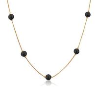 Cilla Jewels Collier Femme Acier Inoxydable Plaqué Or Noir Perles