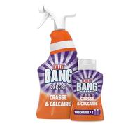 Cillit Bang Crasse et Calcaire - Nettoyant Salle de Bain Anti Calcaire - Kit 1 pistolet 750ml + 1 recharge 200 ml