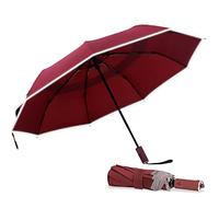 Cilnos Parapluie Pliant, Parapluie Compact à Ouverture Automatique, Double Auvent à Aération, Bandes Réfléchissantes - Solide et Portable pour Hommes et Femmes