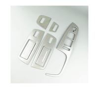 Ciloc Garniture Poign Porte Interieur Pour Q7 2008-2015 Accoudoir Porte Voiture Lève-vitre Boutons Cadre Couvercle 7 Pièces(Argent)