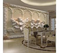 CILODO Grand sticker mural Camée et enfant ange Papier mural 3D papier peint autocollant Papier peint photo Décoration murale 250cm×175cm(LxH)