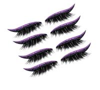 Cils à Bandes - 4 Paires Imperméables Cils Postiches Autocollants | Avec Paillettes Adhésif Maquillage Stickers Yeux Pour Maison Voyage Quotidien Spectacle